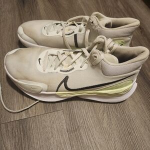 Nike Beige and Black Sports Sneakers
